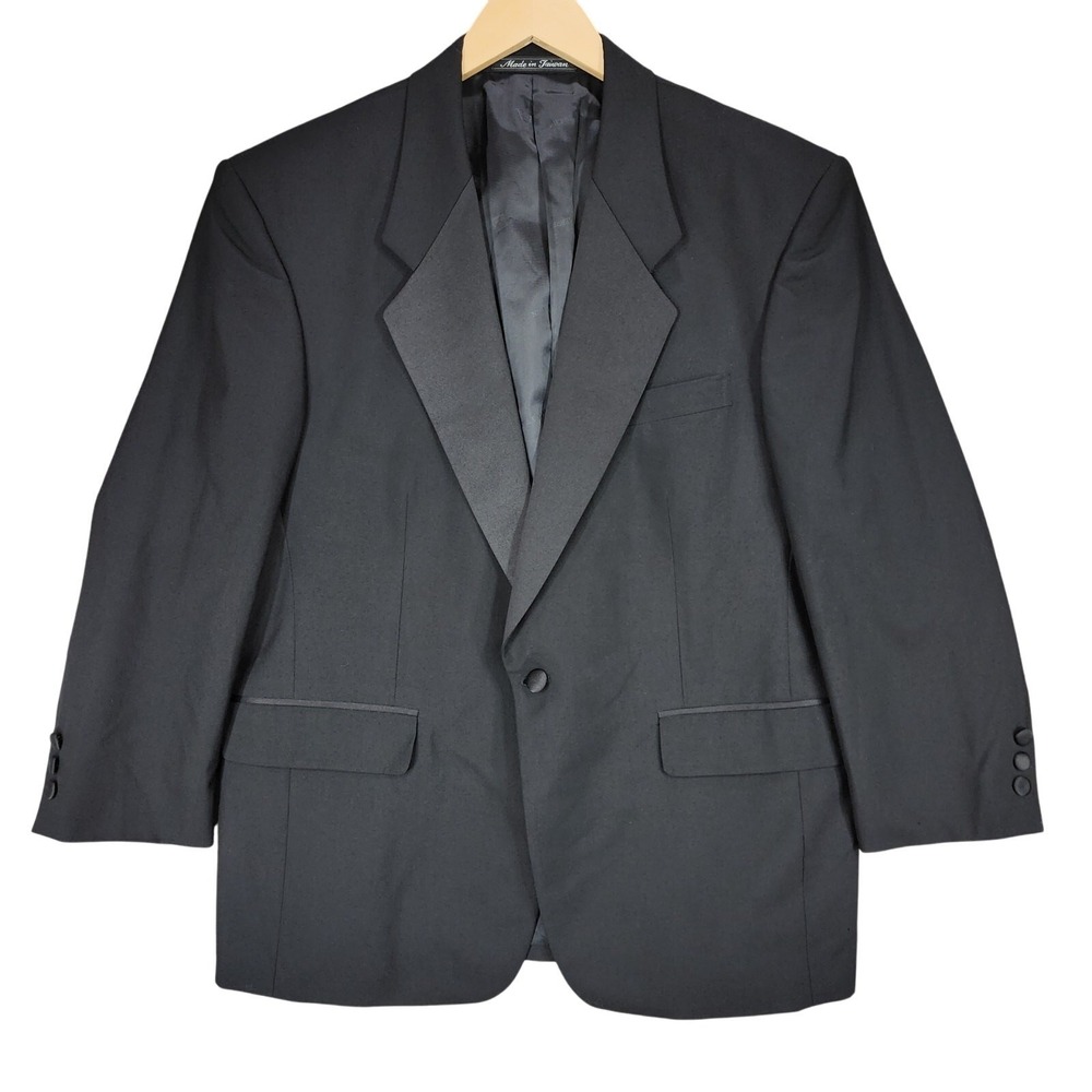 Pierre Balmain‎ Tuxedo Jacket sz 42S Men Black Single Breast 1 Button Wedding